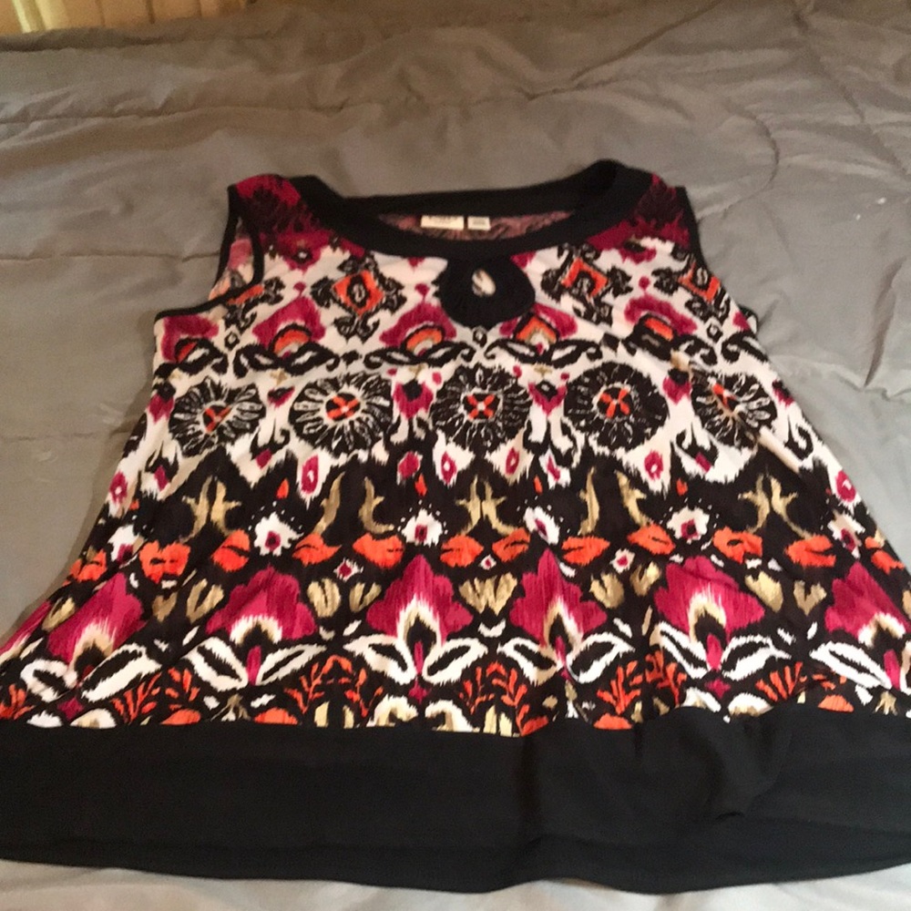 14/16w Cato Pink/Black/White Sleeveless Top
